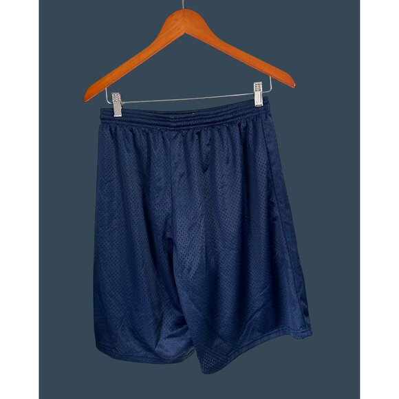 Navy Blue A4 Mens Large Mesh Athletic Shorts With Embroidered Eagle Logo - Picture 2 of 7